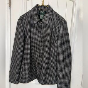 Lauren Ralph Lauren Women's Size 100% Lambswool Tweed Blazer Jacket Full Zip